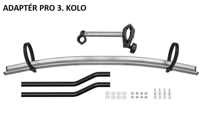 Náhľad produktu - Nosič 2 bicyklov Menabo Merak Tilting (typ K) sklopný + adaptér na 3. kolo
