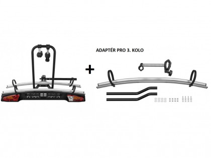 Nosič 2 bicyklov Menabo Merak Rapid (typ Q) sklopný + adaptér na 3. kolo