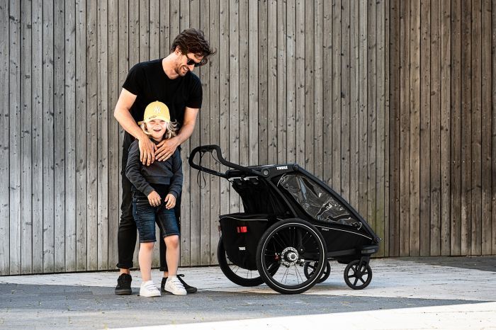 Náhľad produktu - Thule Chariot Sport 1 Midnight Black 2022 + bike set + kočíkový set + bežecký set