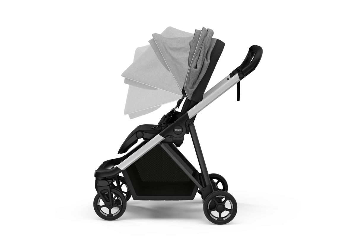 Náhľad produktu - Kočík Thule Shine Grey Melange on Aluminum 2022 + vanička