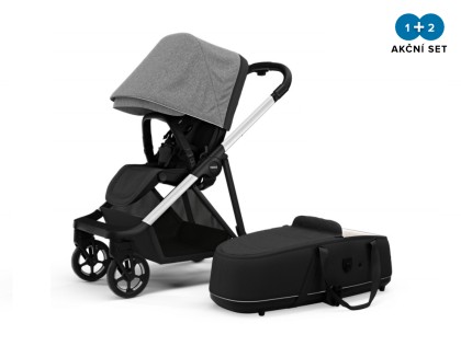 Kočík Thule Shine Grey Melange on Aluminum 2022 + vanička