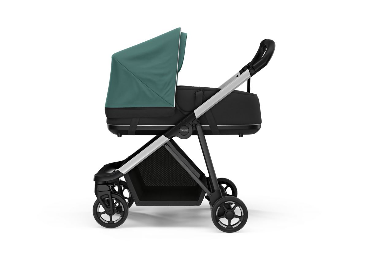 Náhľad produktu - Kočík Thule Shine Mallard Green on Aluminum 2022 + vanička