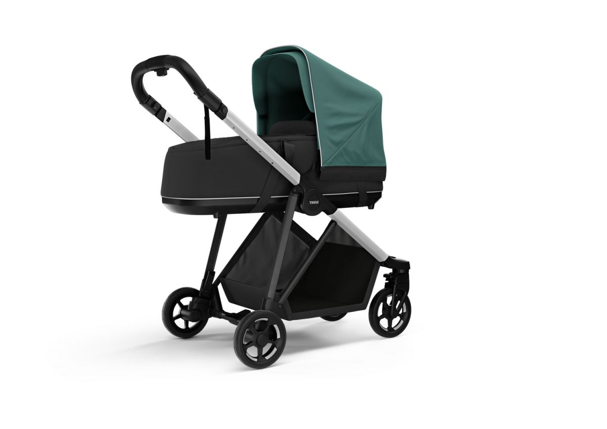 Náhľad produktu - Kočík Thule Shine Mallard Green on Aluminum 2022 + vanička