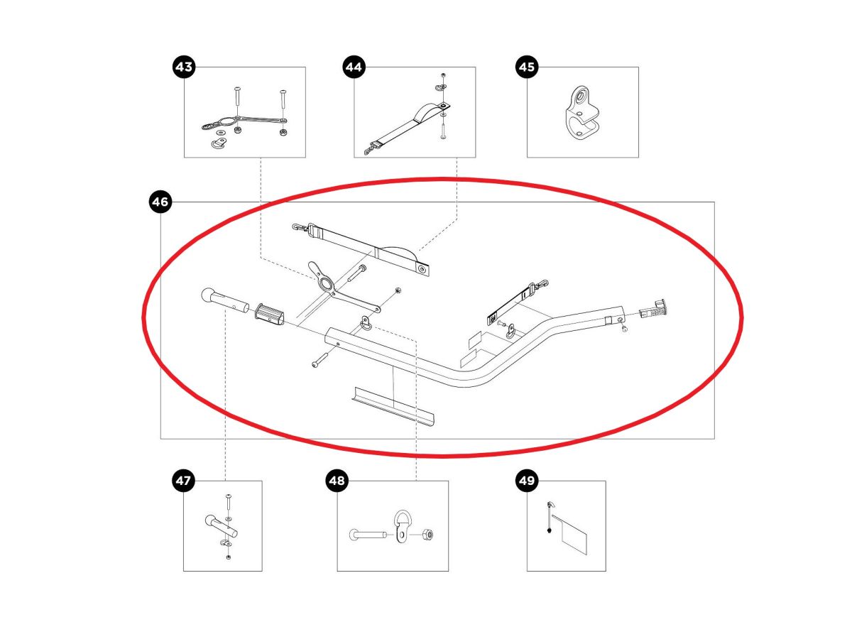 Náhľad produktu - Hitch Arm Assembly - Thule Chariot Sport/Cross/Lite/Cab (2017-X)
