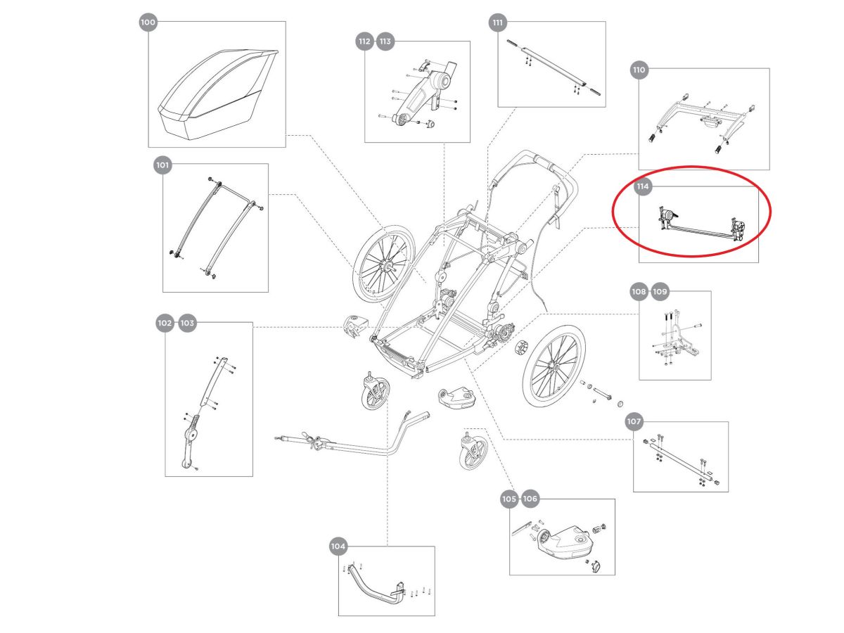 Náhľad produktu - Thule Axle Assembly - Sport1 17-X 40105316
