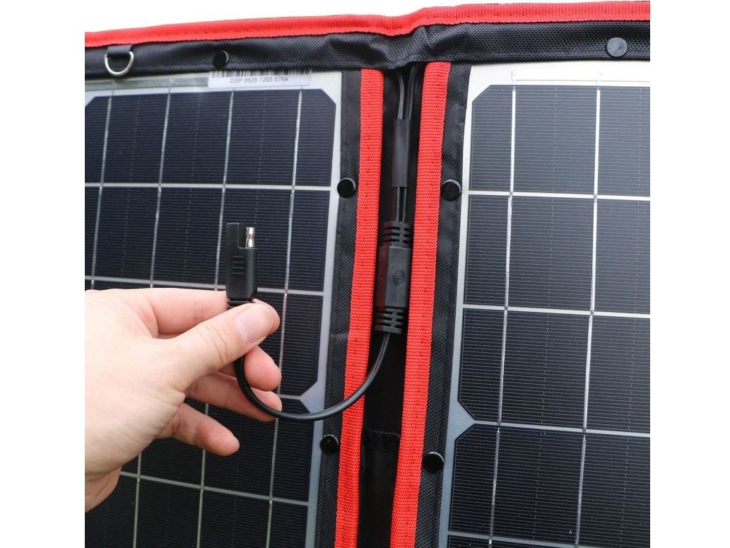 Náhľad produktu - Solárny panel rozkladací prenosný s PWM regulátorom 110W 12V/24V 106x73cm - do auta / na kempovanie