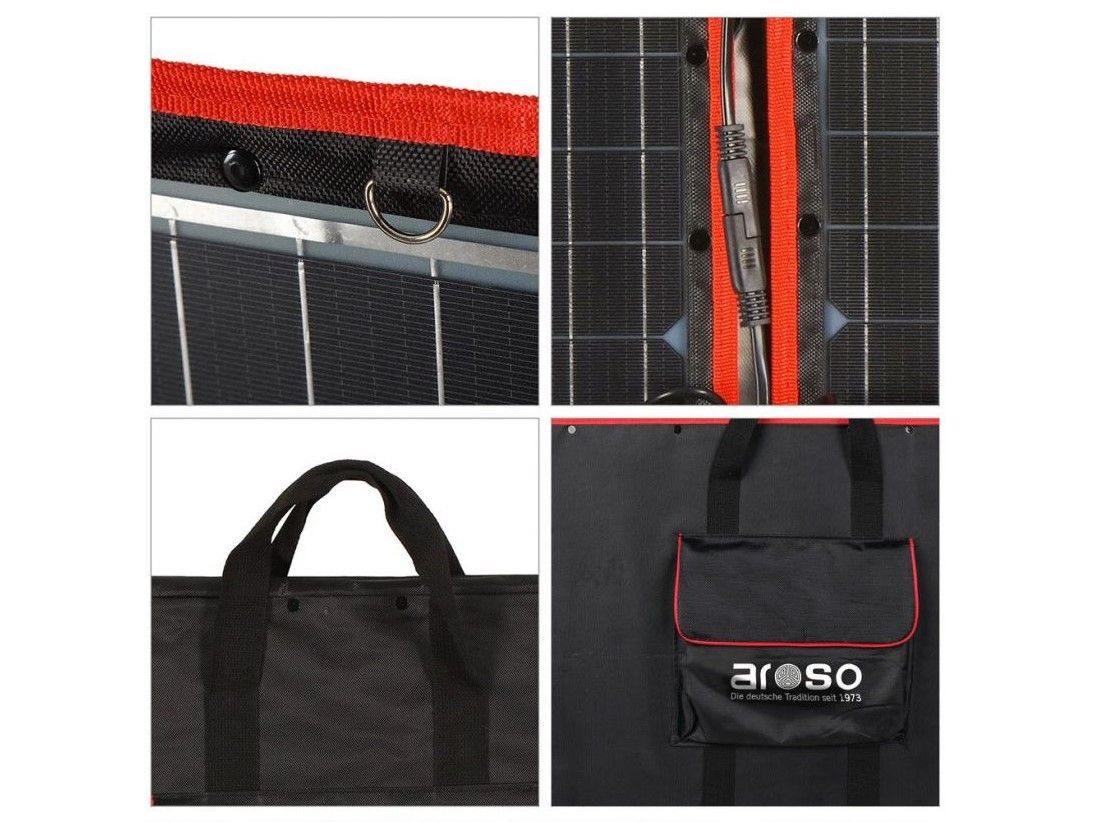 Náhľad produktu - Solárny panel rozkladací prenosný s PWM regulátorom 110W 12V/24V 106x73cm - do auta / na kempovanie