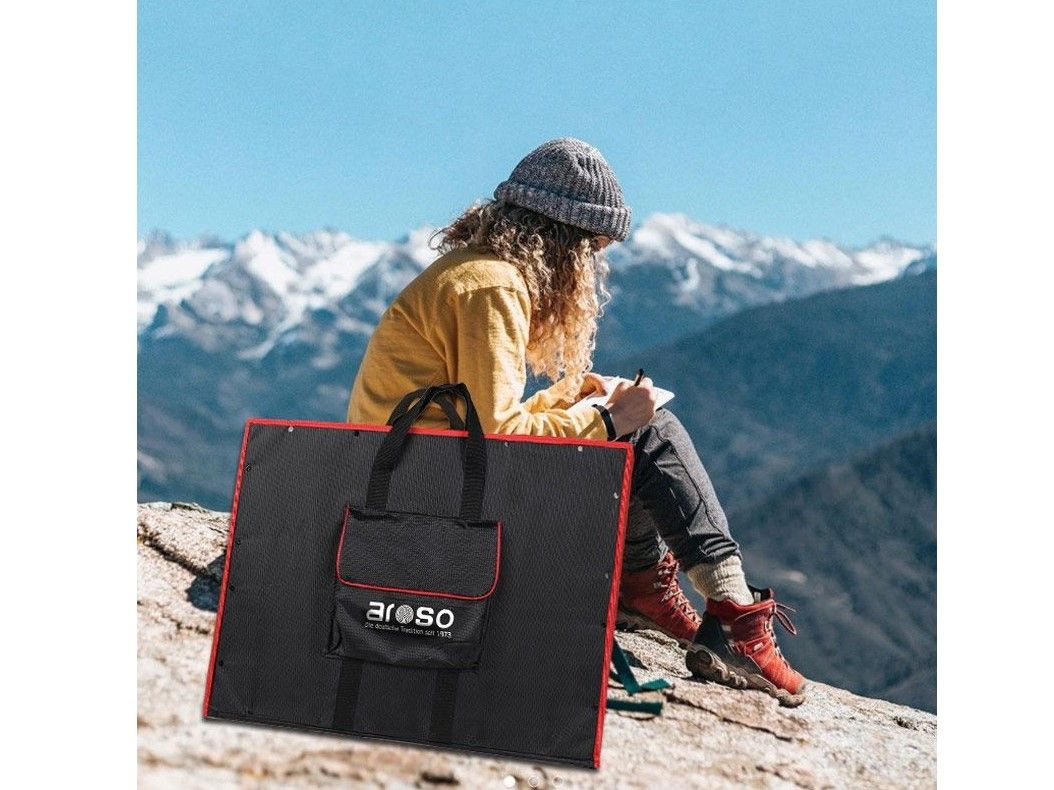 Náhľad produktu - Solárny panel rozkladací prenosný s PWM regulátorom 110W 12V/24V 106x73cm - do auta / na kempovanie