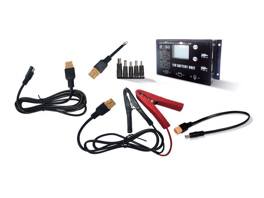 Náhľad produktu - Solárny panel rozkladací prenosný s PWM regulátorom 220W 12V/24V 212x73cm - do auta / na kempovanie