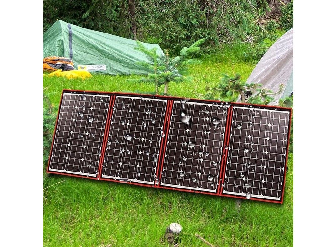 Náhľad produktu - Solárny panel rozkladací prenosný s PWM regulátorom 220W 12V/24V 212x73cm - do auta / na kempovanie