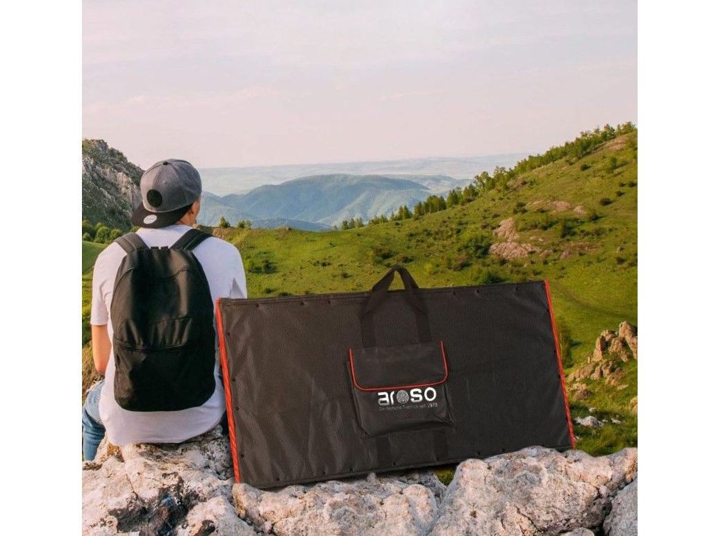 Náhľad produktu - Solárny panel rozkladací prenosný s PWM regulátorom 220W 12V/24V 212x73cm - do auta / na kempovanie