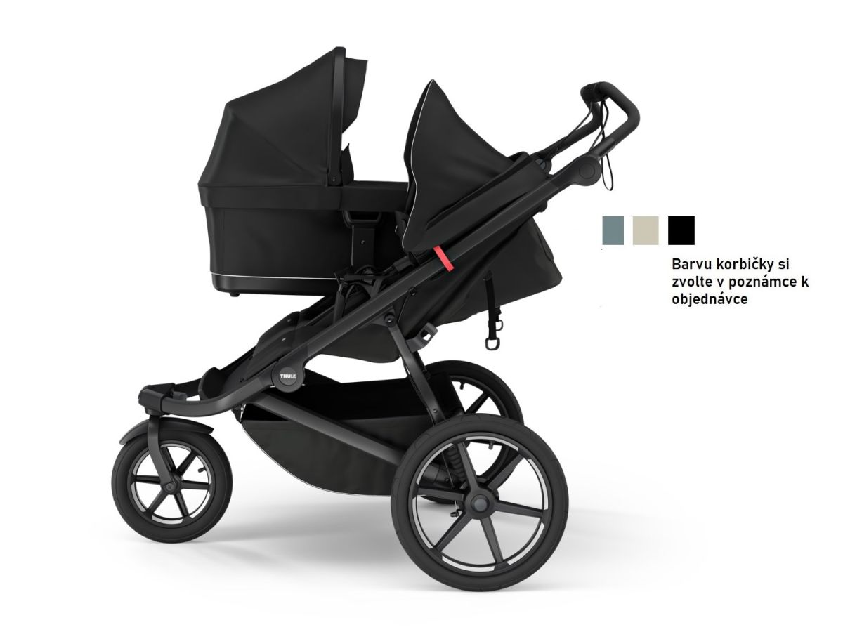 Náhľad produktu - Thule Urban Glide 3 Double Black + hlboká korba + adaptéry na autosedačku