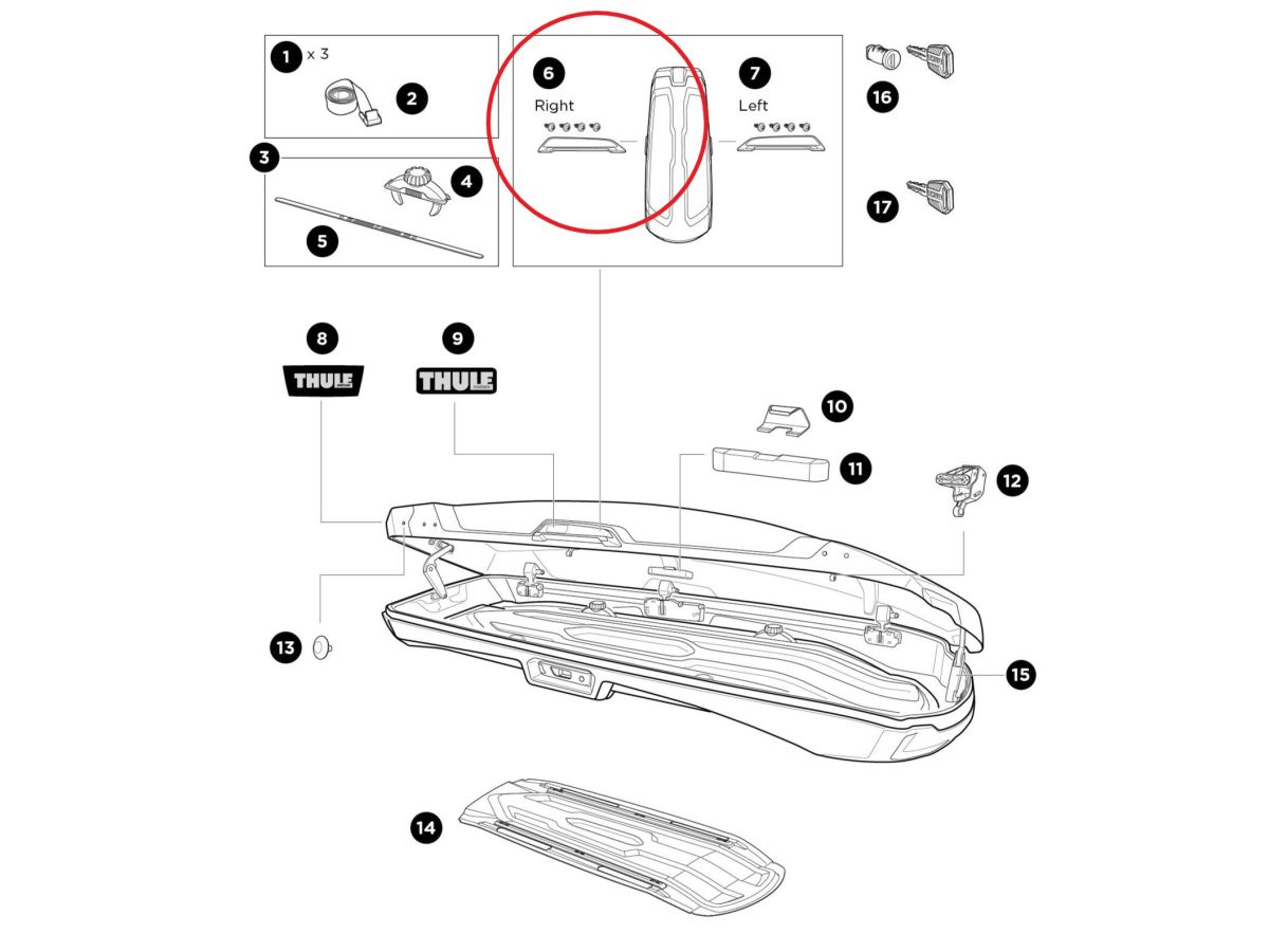 Náhľad produktu - Thule Right Handle Vector 54193