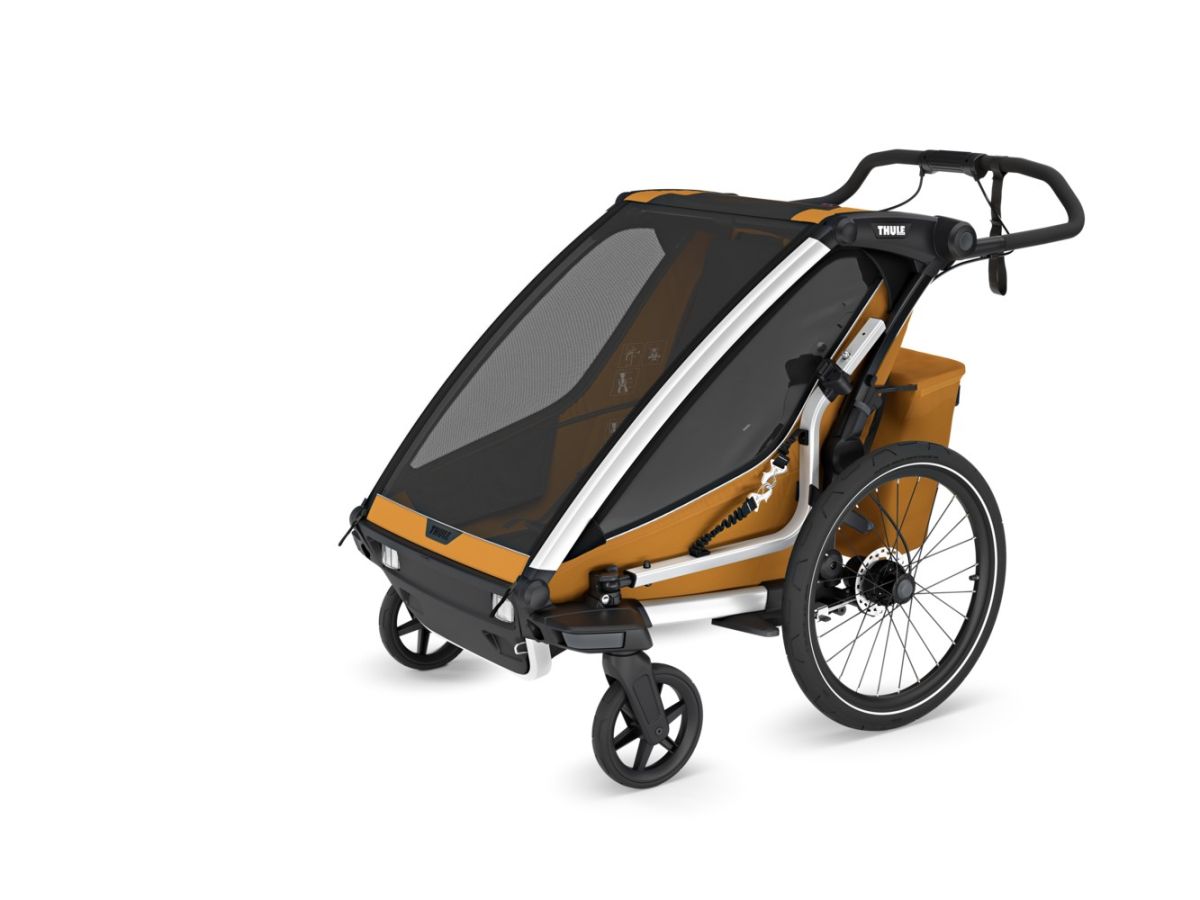 Náhľad produktu - Thule Chariot Sport 2 G3 DOUBLE Natural Gold + bike set + kočíkový set + bežecký set