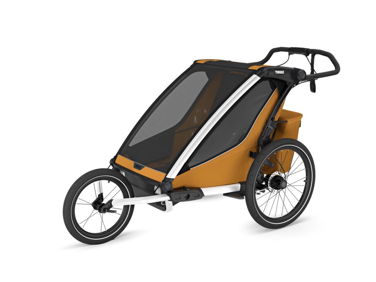 Náhľad produktu - Thule Chariot Sport 2 G3 DOUBLE Natural Gold + bike set + kočíkový set + bežecký set