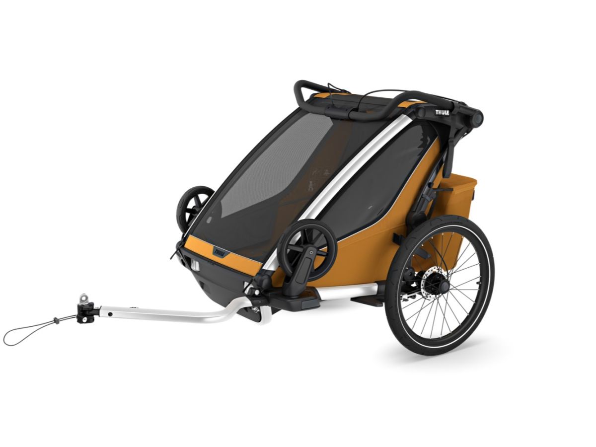 Náhľad produktu - Thule Chariot Sport 2 G3 DOUBLE Natural Gold + bike set + kočíkový set + bežecký set