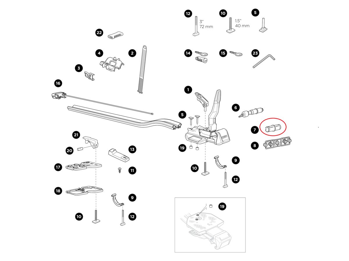 Náhľad produktu - Thule Adapter TA Forks Top loading 54481