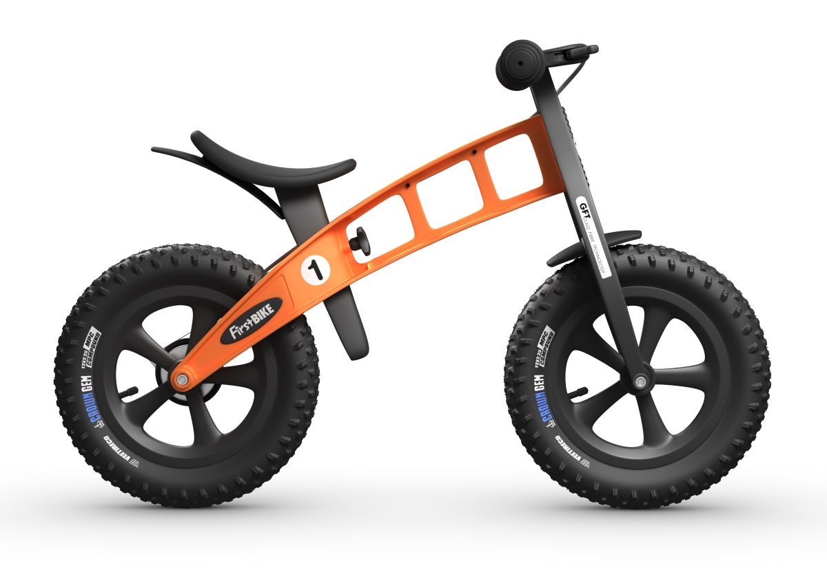Náhľad produktu - Detské odrážadlo FirstBIKE FAT EDITION oranžové