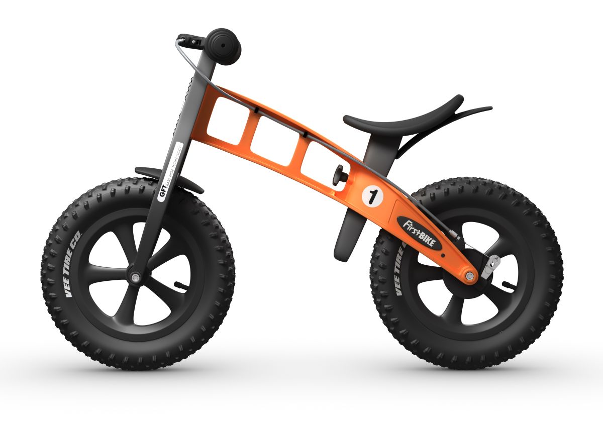 Náhľad produktu - Detské odrážadlo FirstBIKE FAT EDITION oranžové