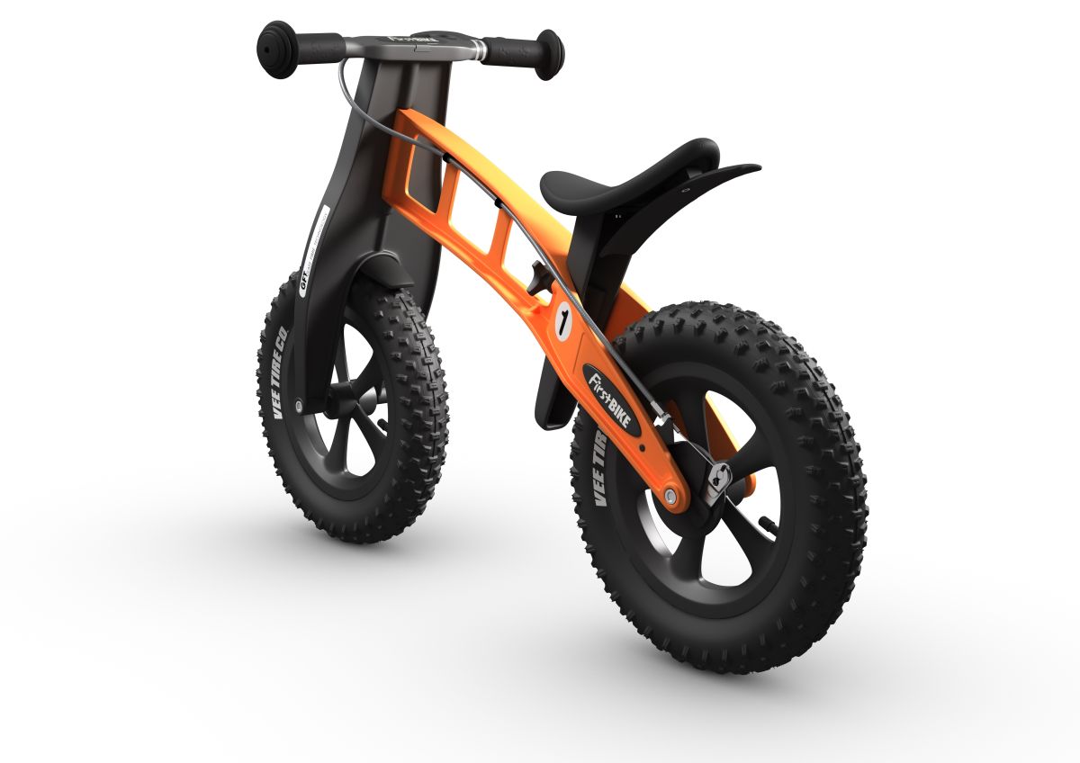 Náhľad produktu - Detské odrážadlo FirstBIKE FAT EDITION oranžové
