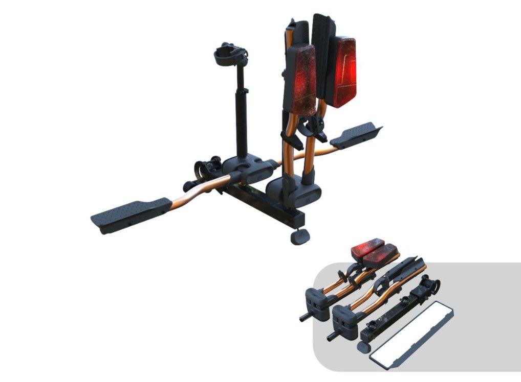 Náhľad produktu - TMK FLY Footbike 02 pre 2 kolobežky (skladacie) ORANGE + vak
