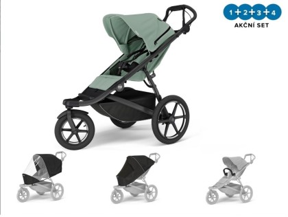 Thule Urban Glide 3 Mist Green + kryt proti dažďu + moskytiéra + rukoväť